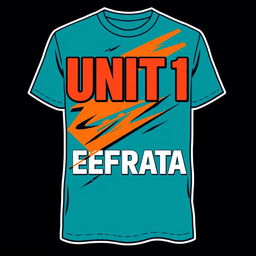 t-shirt design featuring bold text that reads 'UNIT 1 EFRATA'