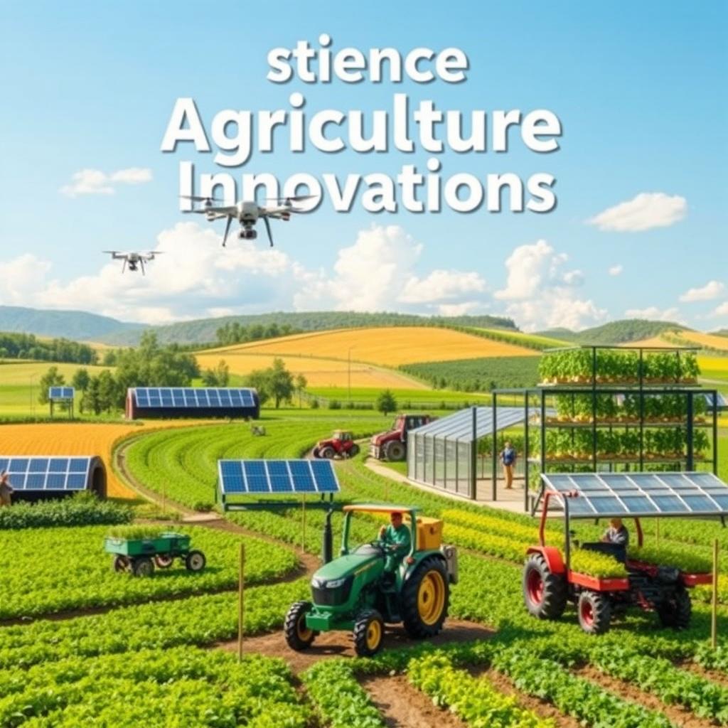 A dynamic and informative front page for a science magazine focused on agriculture