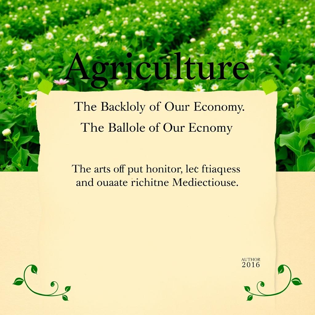 A front page design for a project on agriculture in A4 size