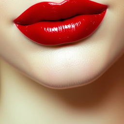 a sensual and close-up artistic depiction of lips with a rich red lipstick hue, exuding elegance and allure