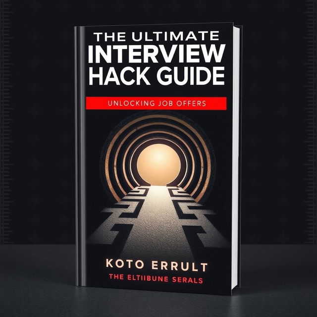 A striking book cover titled 'The Ultimate Interview Hack Guide - Unlocking Job Offers'