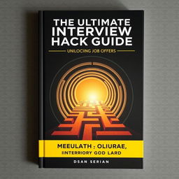 A striking book cover titled 'The Ultimate Interview Hack Guide - Unlocking Job Offers'