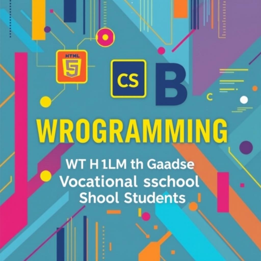 A captivating book cover for "Web Programming with HTML, CSS, and JavaScript for 11th Grade Vocational School Students