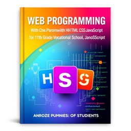 A captivating book cover for "Web Programming with HTML, CSS, and JavaScript for 11th Grade Vocational School Students