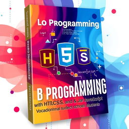 A captivating book cover for "Web Programming with HTML, CSS, and JavaScript for 11th Grade Vocational School Students