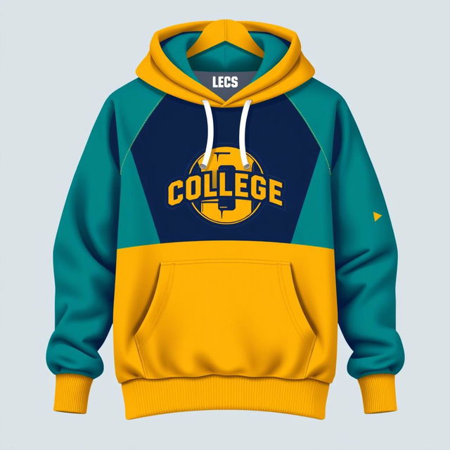 A custom-designed college hoodie with a trendy look