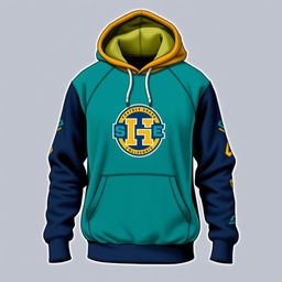 A custom-designed college hoodie with a trendy look