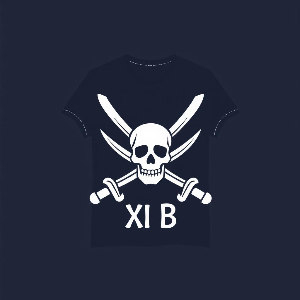 A simplistic pirate-themed class t-shirt design for Grade 11 B