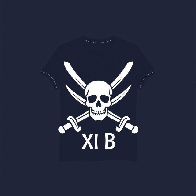 A simplistic pirate-themed class t-shirt design for Grade 11 B