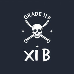 A simplistic pirate-themed class t-shirt design for Grade 11 B