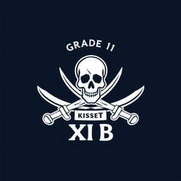 A simplistic pirate-themed class t-shirt design for Grade 11 B