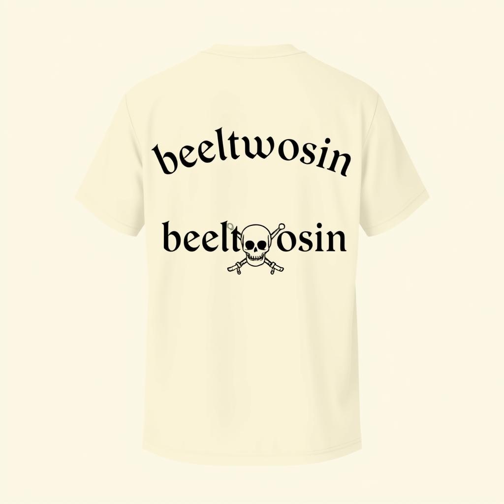 A simplistic cream-colored class t-shirt design for Grade 11 B, focusing on a pirate theme