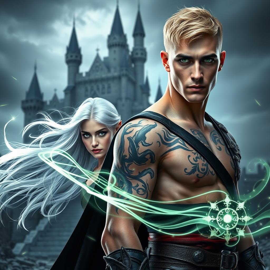 A visually stunning book cover for a dark romance novel featuring a photorealistic scene