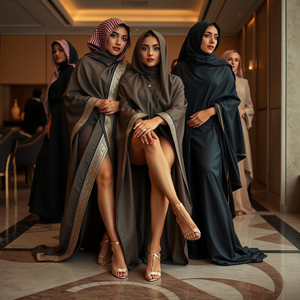 A captivating image of elegant Saudi women showcasing their style and beauty