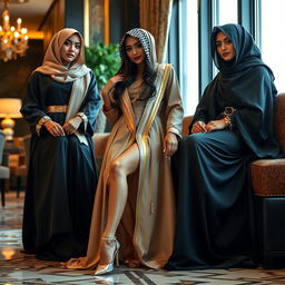 A captivating image of elegant Saudi women showcasing their style and beauty