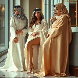 A captivating image of elegant Saudi women showcasing their style and beauty