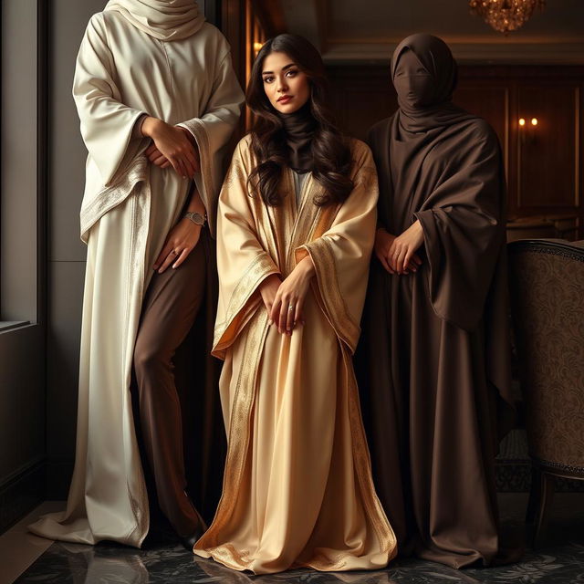 A captivating image of elegant Saudi women showcasing their style and beauty