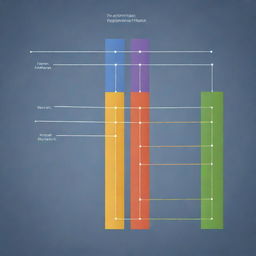 A simplified, vertical illustration of programming threads represented as lines, outlining the interrelationships and sequence of processes