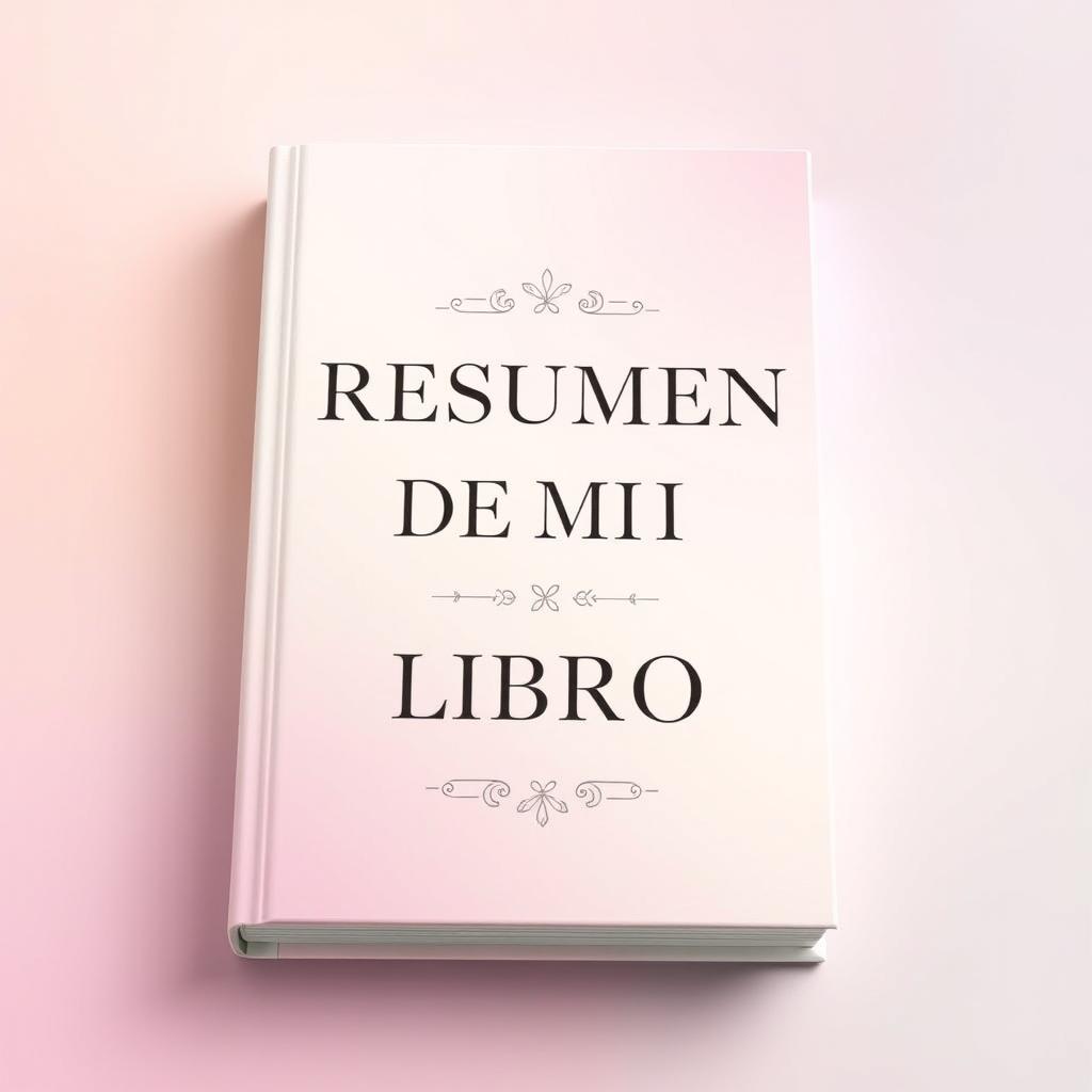 A book cover design featuring the title 'RESUMEN DE MI LIBRO' in elegant, bold typography