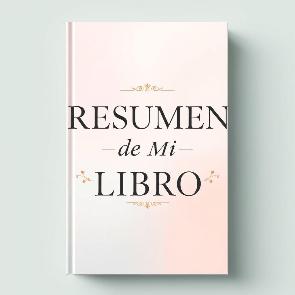 A book cover design featuring the title 'RESUMEN DE MI LIBRO' in elegant, bold typography