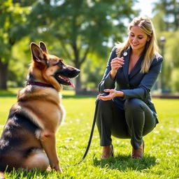 A disciplined and well-behaved dog attentively responding to commands during a training session