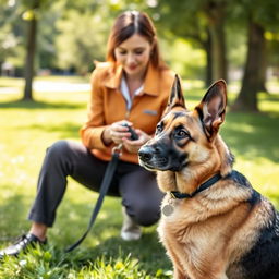 A disciplined and well-behaved dog attentively responding to commands during a training session