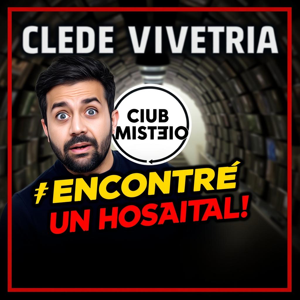 A professional thumbnail design for Fede Vigevani's video titled 'ENCONTRÉ UN HOSPITAL ABAJO DE MI JARDÍN'