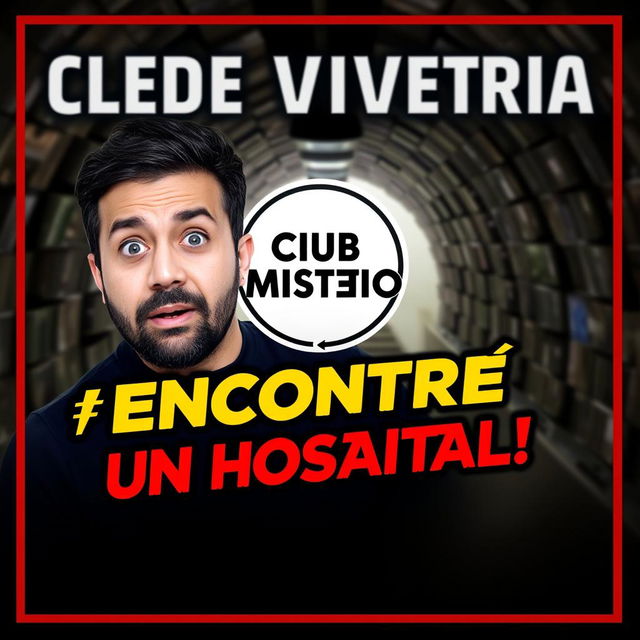 A professional thumbnail design for Fede Vigevani's video titled 'ENCONTRÉ UN HOSPITAL ABAJO DE MI JARDÍN'