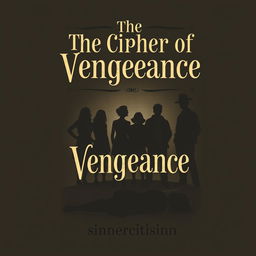 An old-fashioned book cover design with the title "The Cipher of Vengeance" prominently displayed in elegant, vintage typography