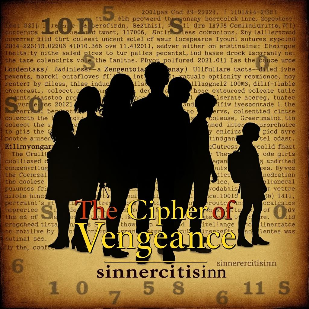 A vintage-style e-book cover for the book titled 'The Cipher of Vengeance' by author 'sinnercitisinn'