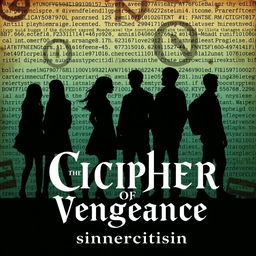 A vintage-style e-book cover for the book titled 'The Cipher of Vengeance' by author 'sinnercitisinn'