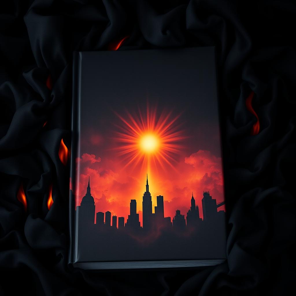 A dark book cover depicting a dramatic scene