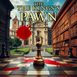 A hyper-realistic cover design for "The King's Pawn