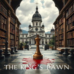 A hyper-realistic cover design for "The King's Pawn