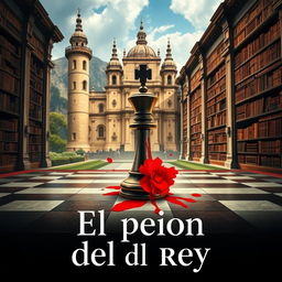 A hyper-realistic cover design for "El peón del rey