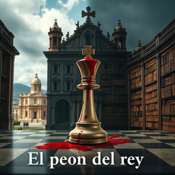 A hyper-realistic cover design for "El peón del rey