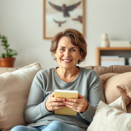 A serene and inviting scene featuring a friendly and caring stepmom