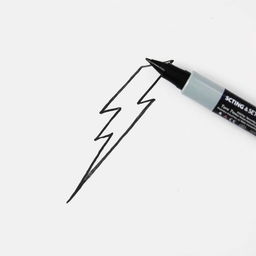 Draw a lightning bolt using a marker on paper