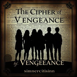 An e-book cover for a mystery-thriller book titled "The Cipher of Vengeance" by "sinnercitisinn"