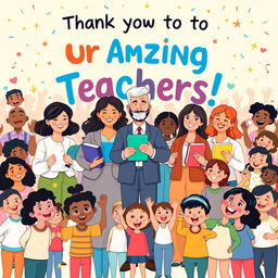 A vibrant and colorful animated poster celebrating exceptional teachers