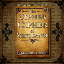 E-book cover design for a mystery-thriller book titled "The Cipher of Vengeance" by author "sinnercitisinn"