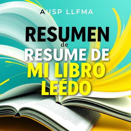 A book cover design featuring the title 'RESUMEN DE MI LIBRO LEÍDO' in modern, bold typography