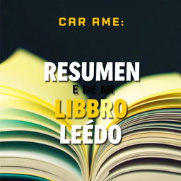 A book cover design featuring the title 'RESUMEN DE MI LIBRO LEÍDO' in modern, bold typography