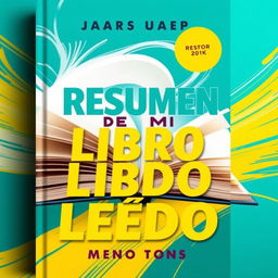 A book cover design featuring the title 'RESUMEN DE MI LIBRO LEÍDO' in modern, bold typography