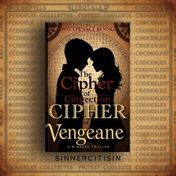 An e-book cover for a mystery-thriller book titled "The Cipher of Vengeance" by sinnercitisinn