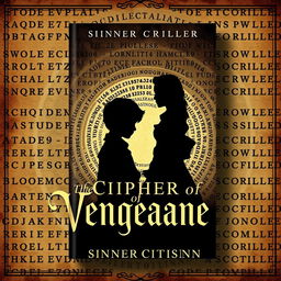 An e-book cover for a mystery-thriller book titled "The Cipher of Vengeance" by sinnercitisinn