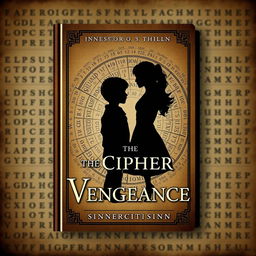 An e-book cover for a mystery-thriller book titled "The Cipher of Vengeance" by sinnercitisinn