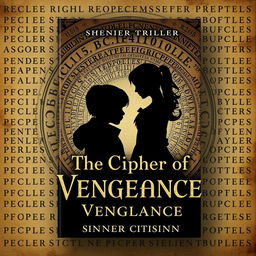 An e-book cover for a mystery-thriller book titled "The Cipher of Vengeance" by sinnercitisinn