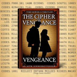 An e-book cover for a mystery-thriller titled "The Cipher of Vengeance" by author "sinnercitisinn", designed with an old-fashioned book theme