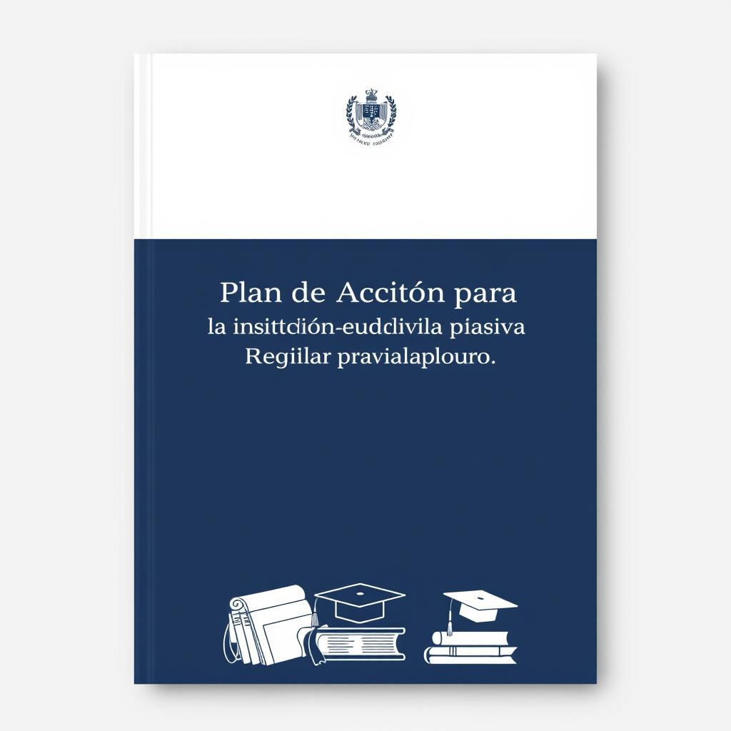 A formal cover design for a report titled "Plan de Acción para la Institución Educativa Básica Regular Privado Mixto Cristo Salvador"